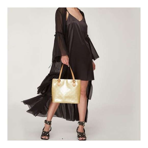 🧡FANCY🧡Louis Vuitton Houston Yellow Patent Vernis Leather Handbag - Picture 13 of 15